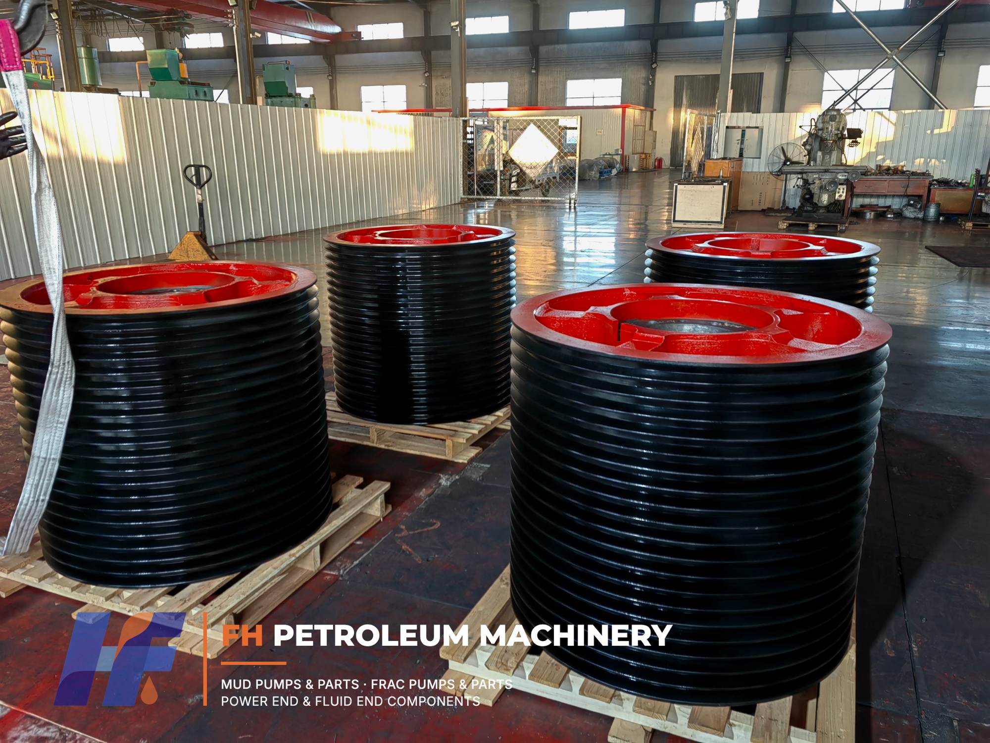 Lote de poleas de correa de bomba de barro terminadas en FH Petroleum